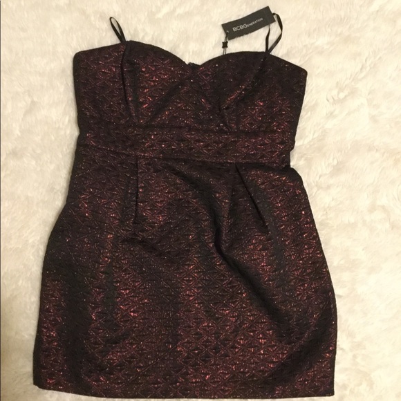 BCBGeneration Metallic Jacquard Dress Sz12 - Picture 4 of 7